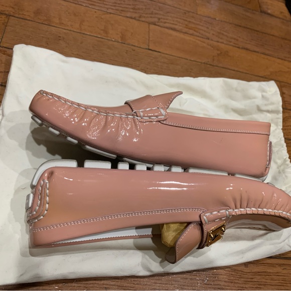 Louis Vuitton Pink Patent Leather w/Contrast White Stitching Loafers/Mocs - Picture 2 of 5